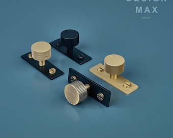 Matmessing gekartelde kastknop met achterplaat