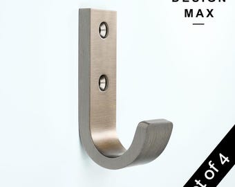 Satin Silver Brass Wall Hook: Modern Mudroom Coat Rack
