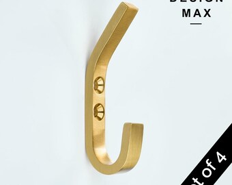 Matte Brass Coat Hook: Modern Farmhouse Mudroom Wall Mount