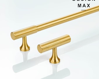 Maniglia per mobile in ottone satinato: maniglia per cassetto moderna in ottone massiccio