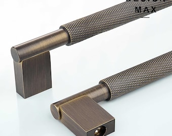 Maniglia per mobile in ottone anticato zigrinato: maniglia per porta in ottone massiccio