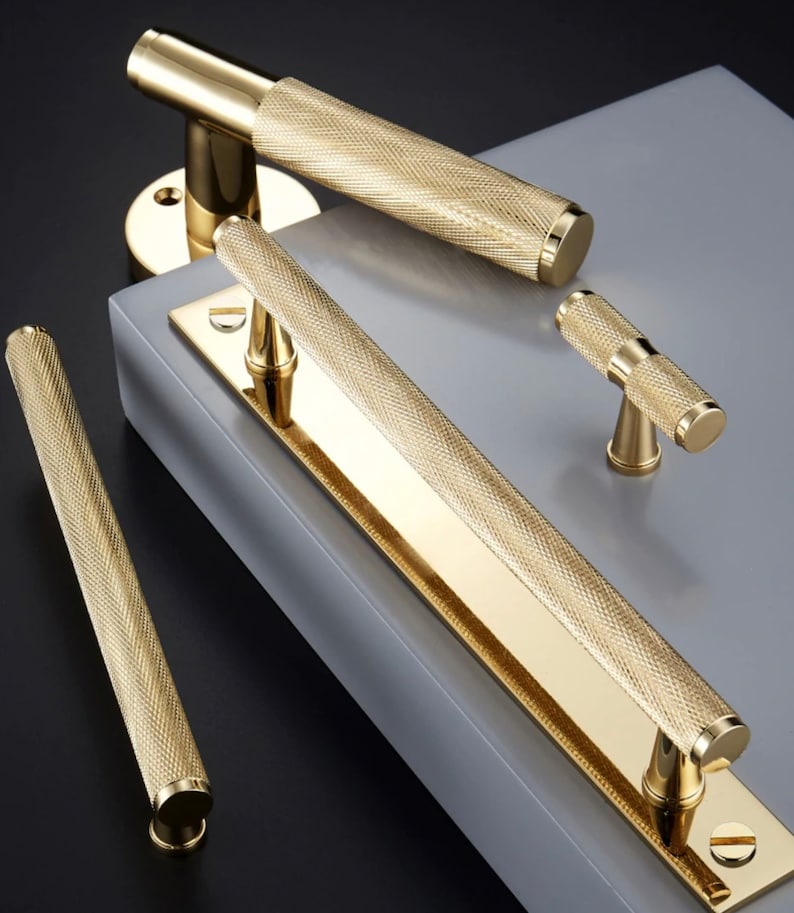 Knurled Handles Pulls Brass Door Handles Etsy Australia