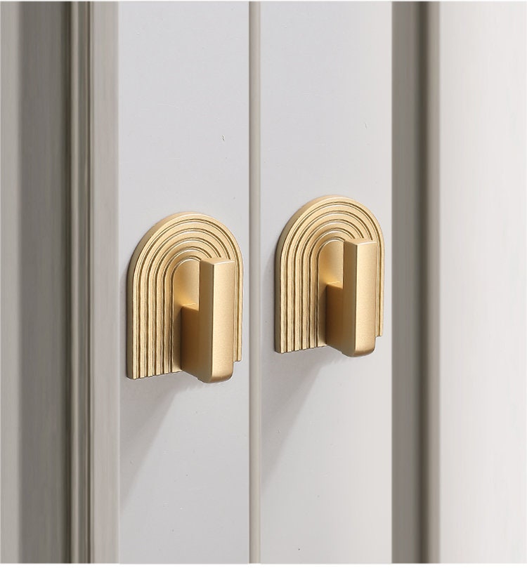 Modern Minimalist Brass Handle Golden Furniture Knob Etsy