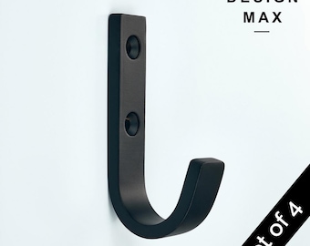 Gancio da parete in ottone nero opaco: gancio moderno per cappotti/asciugamani in stile rustico