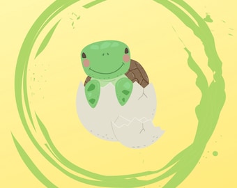 Cute Turtle Yellow Green Cell Phone Wallpaper Background iPhone Android