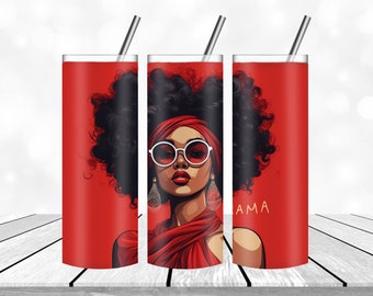 Afro Woman Tumbler design Template Black Girl Tumbler Wrap PNG Straight and  Design  Digital Download 20 oz Skinny  Tumbler Wrap PNG