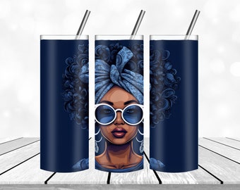 Afro Woman Tumbler design Template Black Girl Tumbler Wrap PNG Straight and  Design  Digital Download 20 oz Skinny  Tumbler Wrap PNG