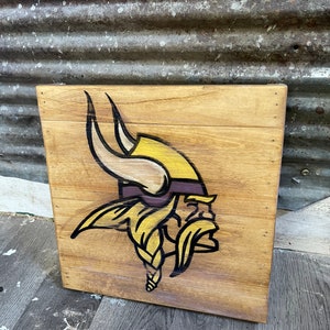 Minnesota Vikings Sign, rustic sign, wall art, sports sign, art, painting, Vikings art, Minnesota art, sota, Minnesota Vikings