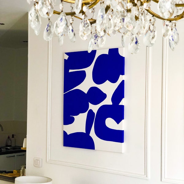 Blue geometric painting