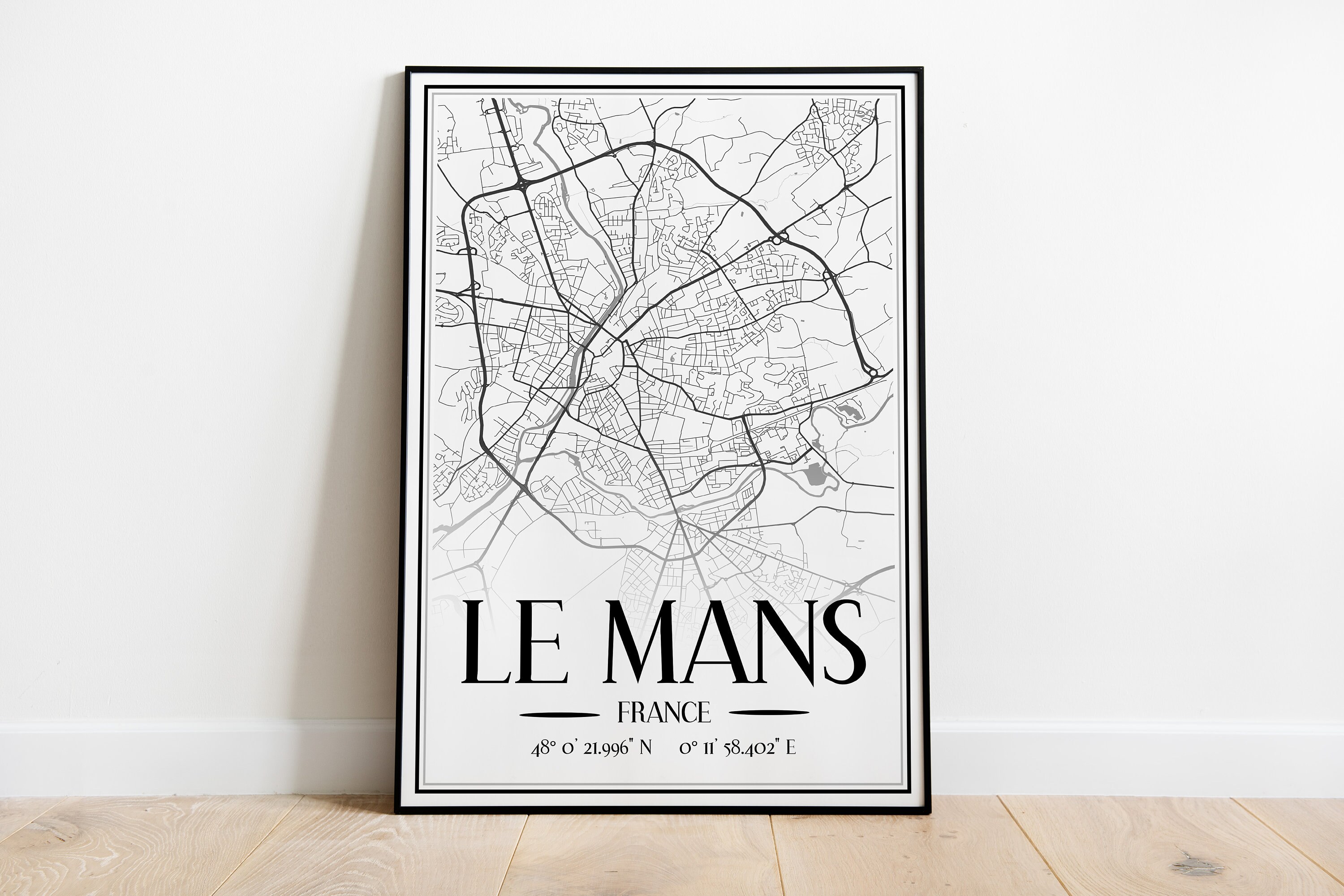 Karte von Le Mans Plakat der Stadt Le Mans | Etsy