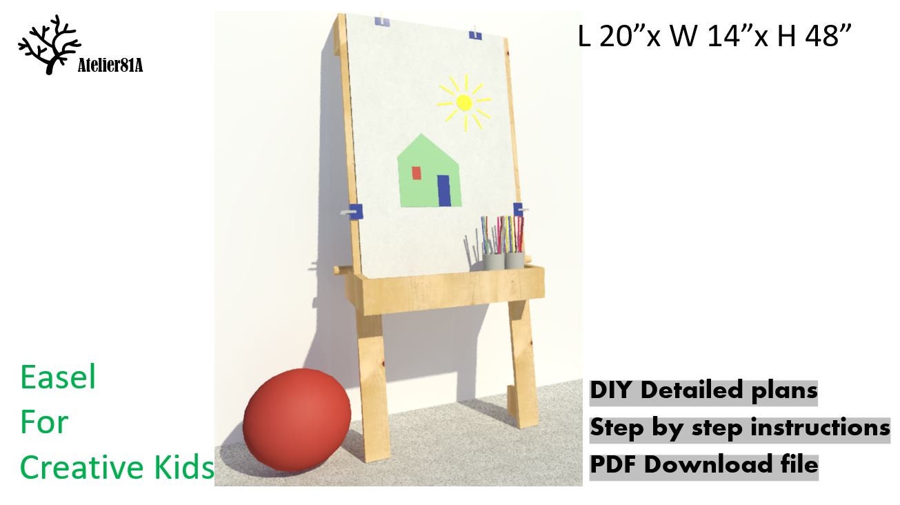 Kids Easel Plans Pdf DIY Step by Step Instructions Etsy