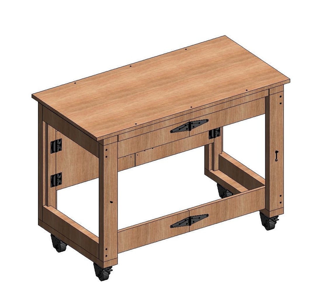 Folding Workbench Plans PDF DIY Mobile Table With Stepbystep