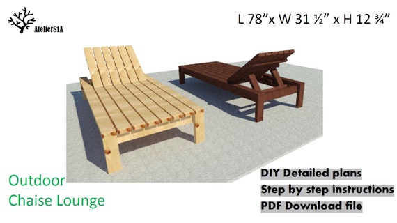 Chaise Lounge Plans PDF Build Your Own Wooden Sunbed or Sun