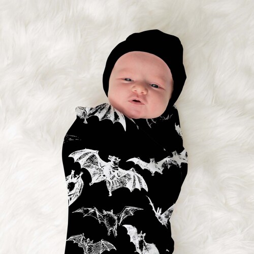 Pastel Goth Baby Bat Swaddle Wrap Stretch Swaddling Blanket Etsy