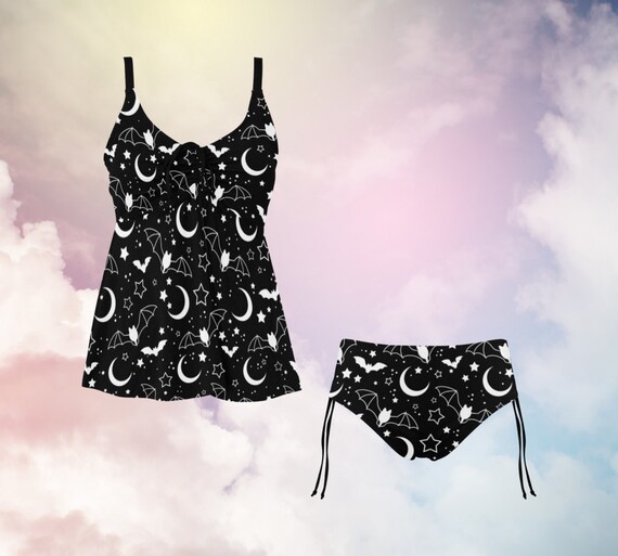 Summer Goth Bathing Suit Goth Swimsuit Tankini Swimwear Plus Etsy