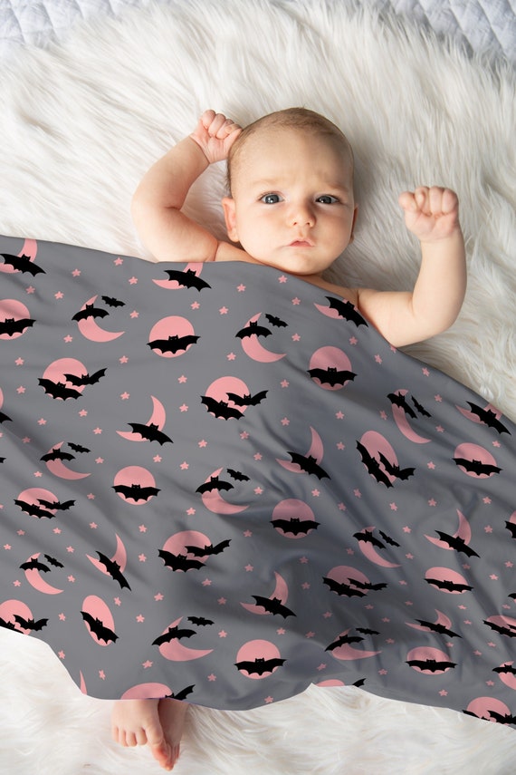 Pastel Goth Pink Bat Swaddle Wrap Stretch Swaddling Blanket Etsy