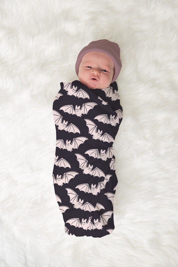 Pastel Goth Pink Bat Swaddle Wrap Stretch Swaddling Blanket Etsy