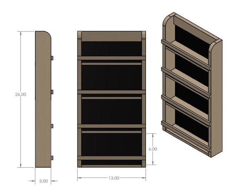 Wall mounted door mounted spice rack image 7