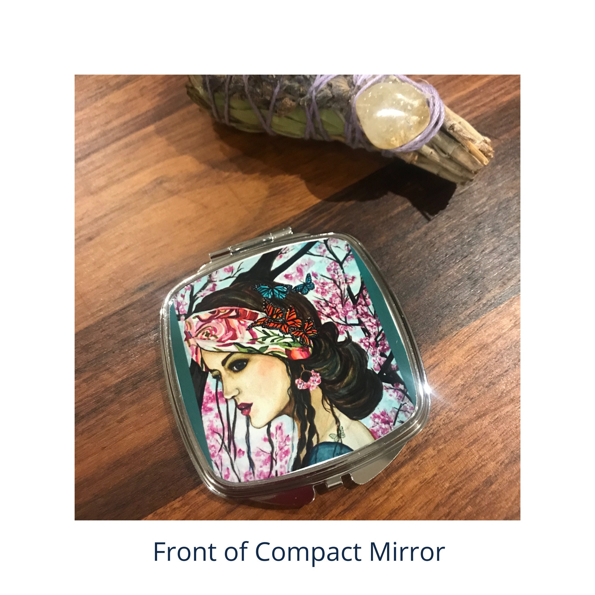 Compact Makeup Mirror Gift Set Mirror and Watercolor Blank Etsy