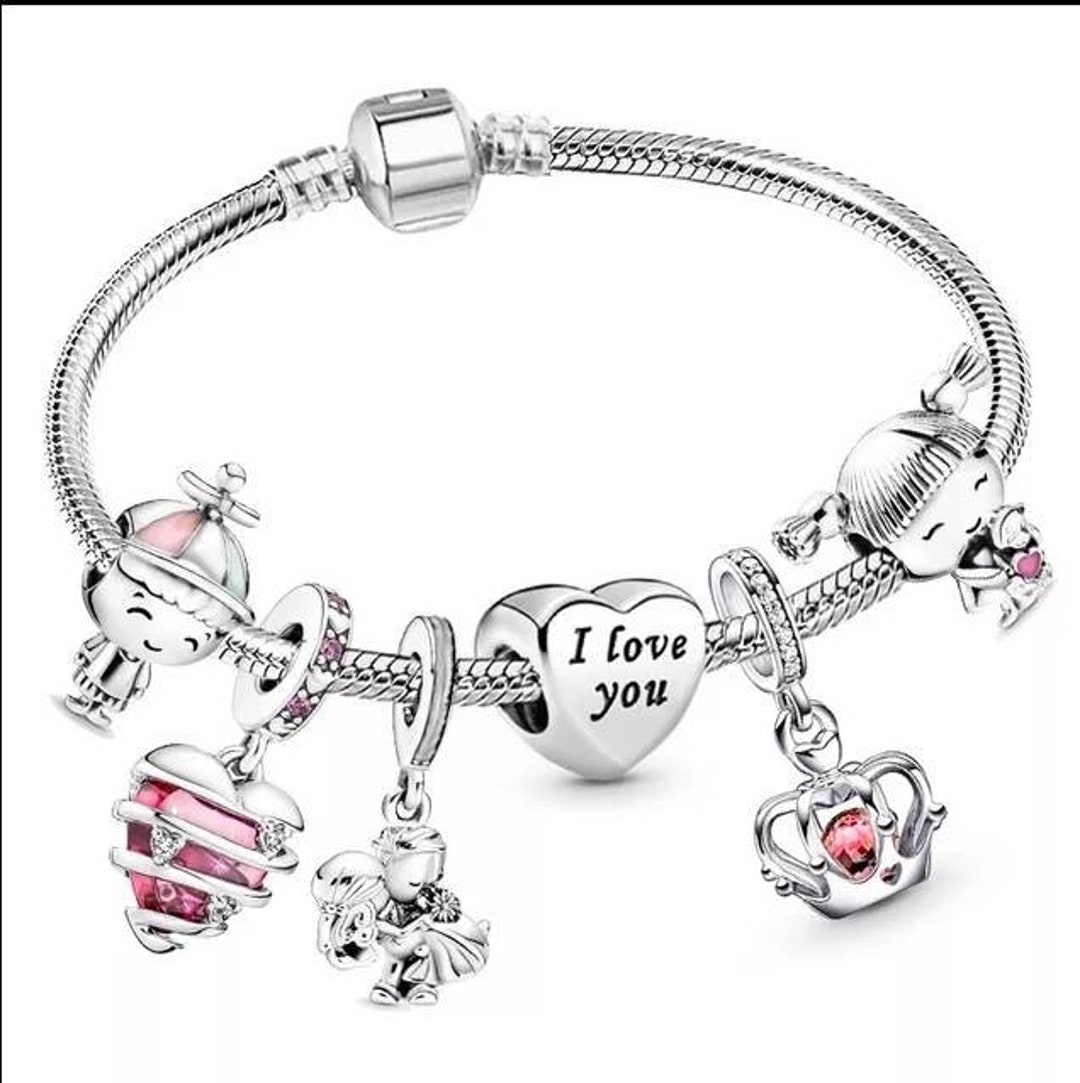 Simil Pandora Bracelet 6 Charmes Nickel Free Baby & Girl D Etsy France