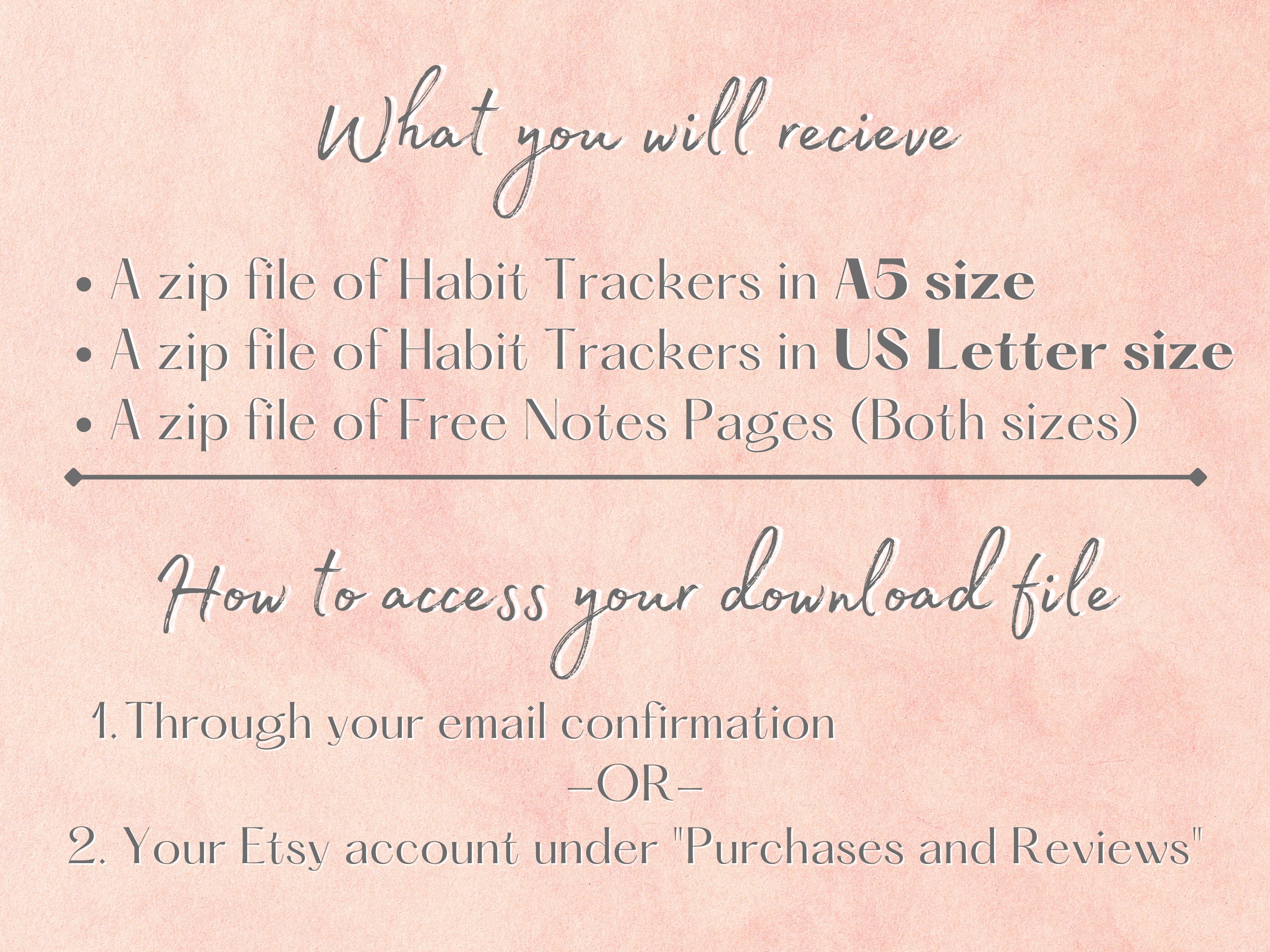 Monthly Weekly Habit Tracker Printable | A5 US Letter (digital Download ...