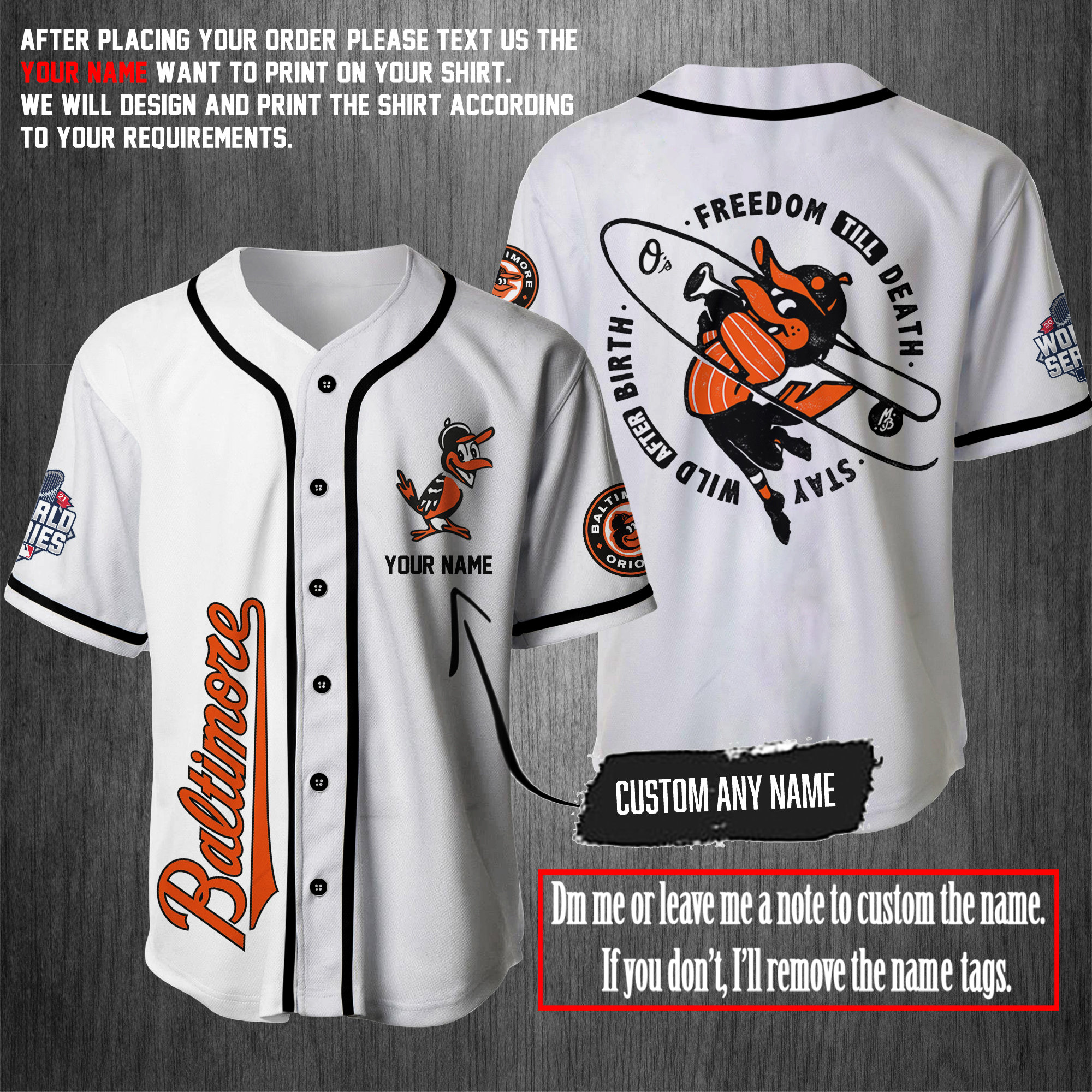 MLB Baltimore Orioles Fan Made Personalized Custom Baseball Etsy