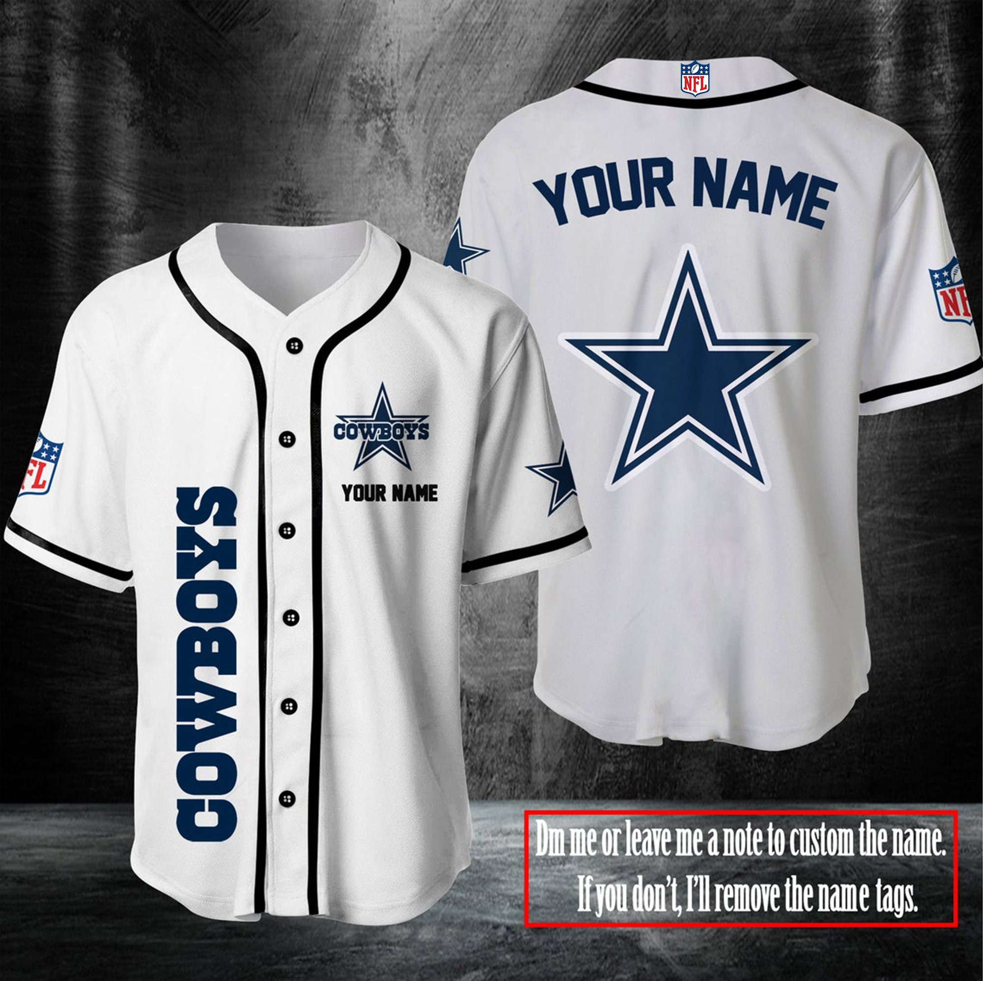 Dallas Cowboys Fan Made Personalized Custom Baseball Jersey | Etsy