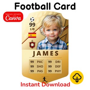 FUTCARD > CARTE DE FOOTBALL, Cadeau de joueur de football, Cadeau de football doré à suspendre au mur, Cadeau de football, Carte-cadeau FIFA UEFA, Cadeau pour lui, Cadeau pour elle