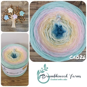 Gradient yarn cake, ombre effect yarn cake, 50cotton/50%acrylic yarn cake CA026