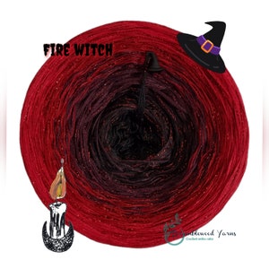 Fire witch, Gradient yarn cake, ombre effect yarn cake, 50cotton/50%acrylic yarn cake