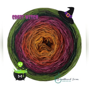 Crazy witch, Gradient yarn cake, ombre effect yarn cake, 50cotton/50%acrylic yarn cake
