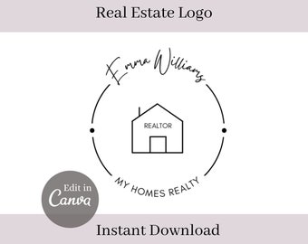 Real Estate Logo, Realtor Logo, Editable Logo, Canva Template, Premade Logo, Real Estate Marketing, Real Estate Branding