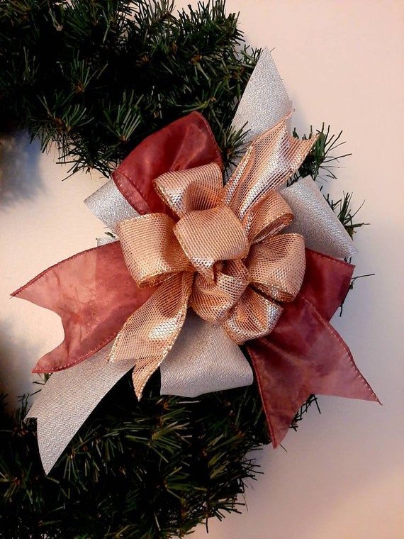 Pink and Gold Bow, Luxury Bow, Feminine Bow, Bow for Wreaths