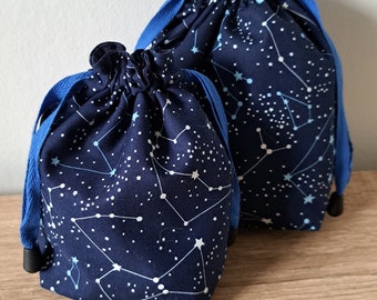 Star Gazing Night Sky Dice bag,Gaming bag, Drawstring pouch, Crystal  bag.