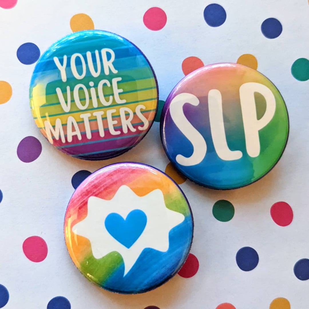Language Pin Speech Language Pathologist Pins, SLP Pins, Your Voice Matters, Speech ...