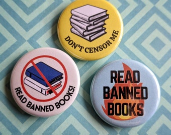 Banned Book Pins, Librarian Pins, Banned Book Week Pins, Librarian Gifts