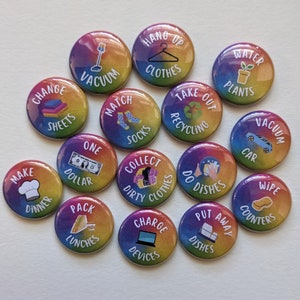 You Pick! Chore Chart Family Calendar Magnets Rainbow Swirl 1 Inch Set, Build Your Own Chore Chart Magnet Set