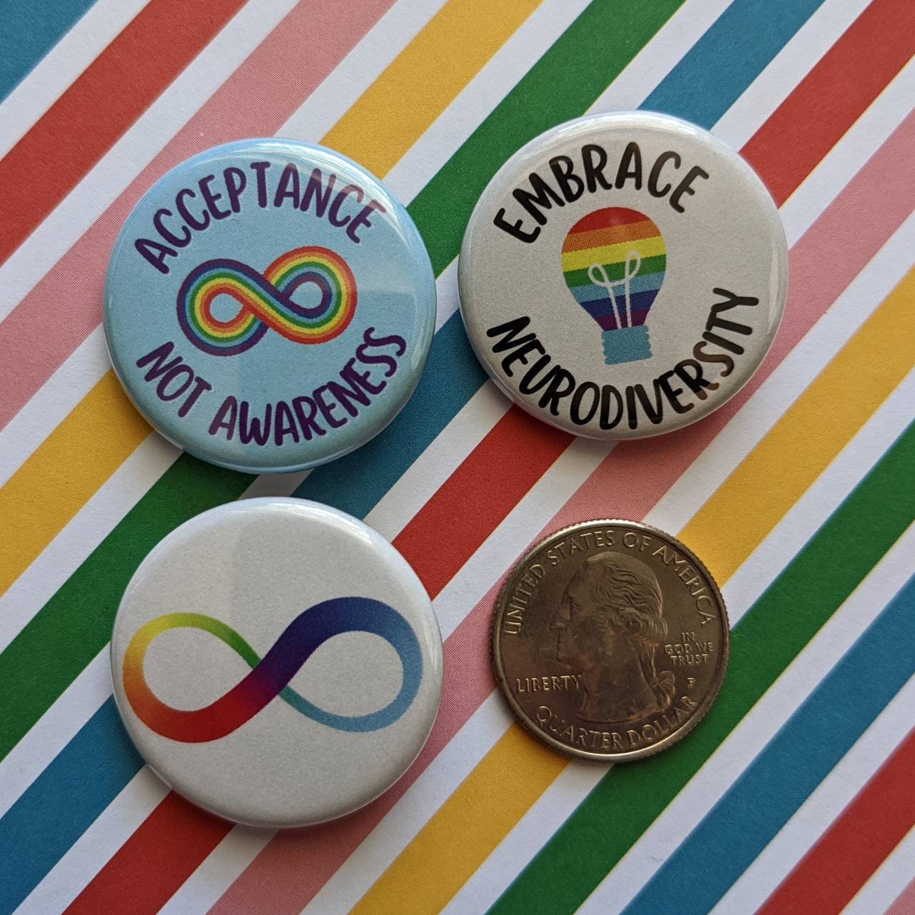Autism Pins, Neurodiversity Pins, Autism Appreciation Pins, Autism ...