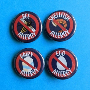 Allergy Alert Pins, Build Your Own Allergy Alert Set, Multiple Allergy Pins, Allergy Medical Alert Pins, EpiPen Pin, Food Allergy Pins Bild 5