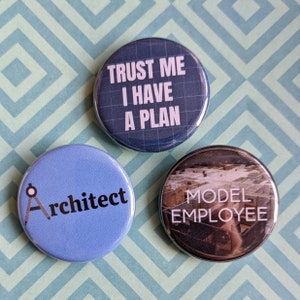 Architect Gifts, Architect Buttons, Architect Pins, Architect Gift, Architect Pinback Buttons