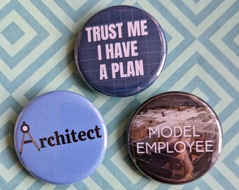 Architect Gifts, Architect Buttons, Architect Pins, Architect Gift, Architect Pinback Buttons