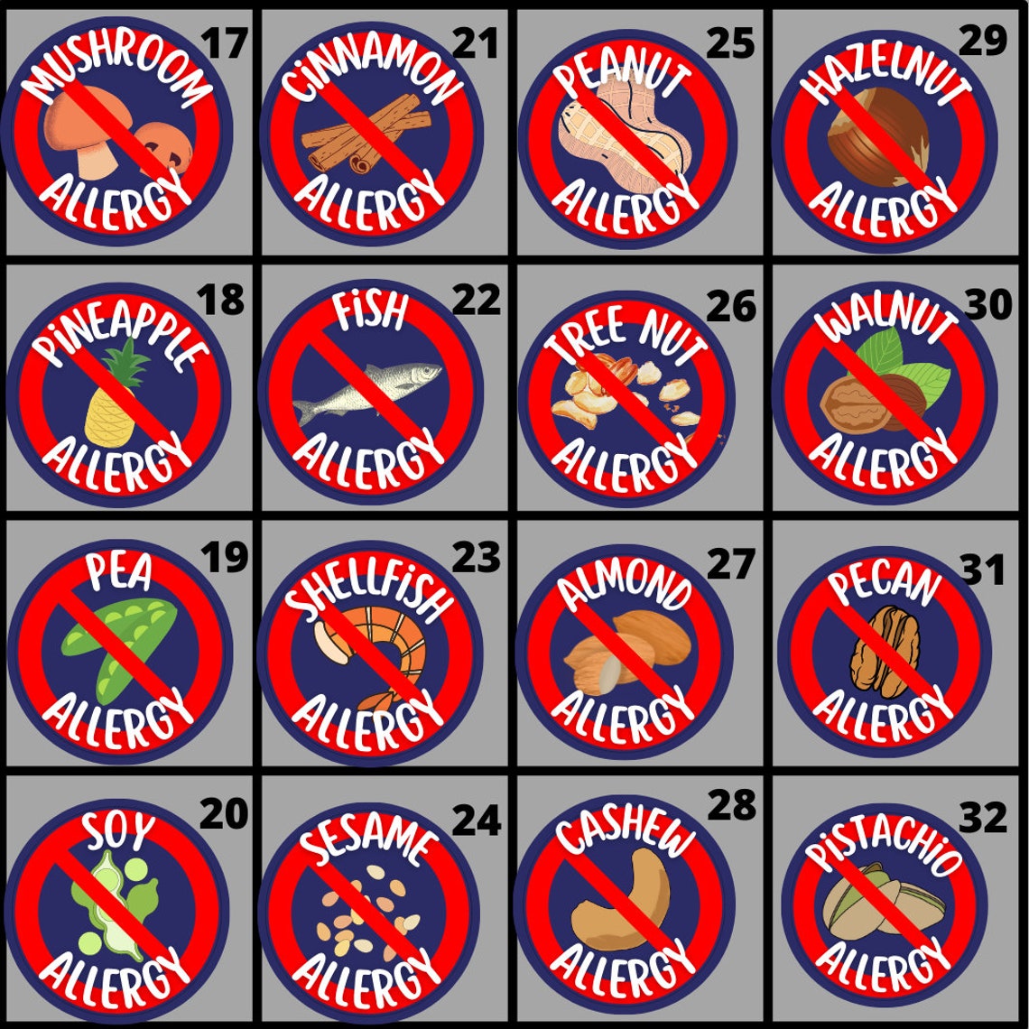 Allergy Alert Stickers, Choose Your Own Allergy Alert Sticker Set ...