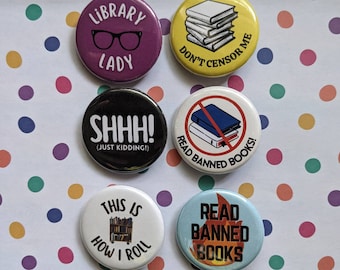 Librarian Pins, Librarian Gifts, Librarian Banned Book Pin Set, School Library Week Gift