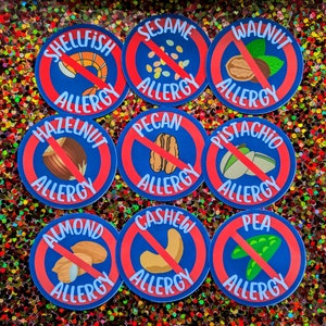 Allergy Alert Stickers, Choose Your Own Allergy Alert Sticker Set ...