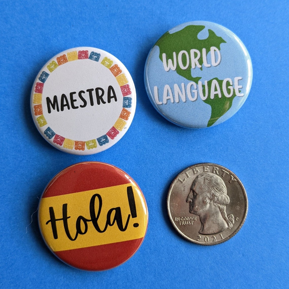 Spanish Teacher Pins Maestra Pins World Language Teacher - Etsy