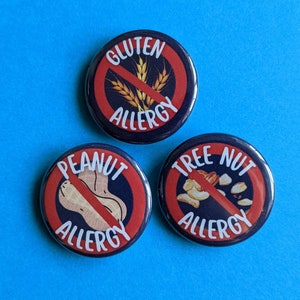 Allergy Alert Pins, Build Your Own Allergy Alert Set, Multiple Allergy Pins, Allergy Medical Alert Pins, EpiPen Pin, Food Allergy Pins Bild 3