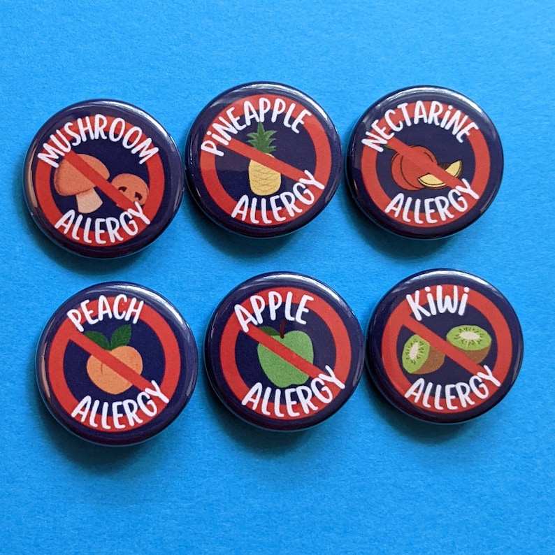 Allergy Alert Pins, Build Your Own Allergy Alert Set, Multiple Allergy Pins, Allergy Medical Alert Pins, EpiPen Pin, Food Allergy Pins Bild 7