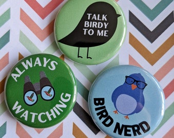 Regalos para observadores de aves, Regalos para observadores de aves, Regalos para observadores de aves, Pines para observadores de aves, Botones para observadores de aves, Botones para observadores de aves