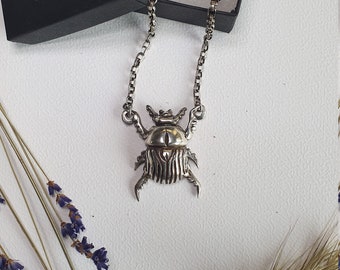 Scarabeus Necklace & Pendant, Gothic Pendant, silver pendant, gothic necklace, lost wax jewellery, handmade jewellery, historical jewellery