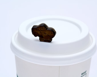 Cartoon Car Reusable HOT Coffee Cup Stopper Keychain